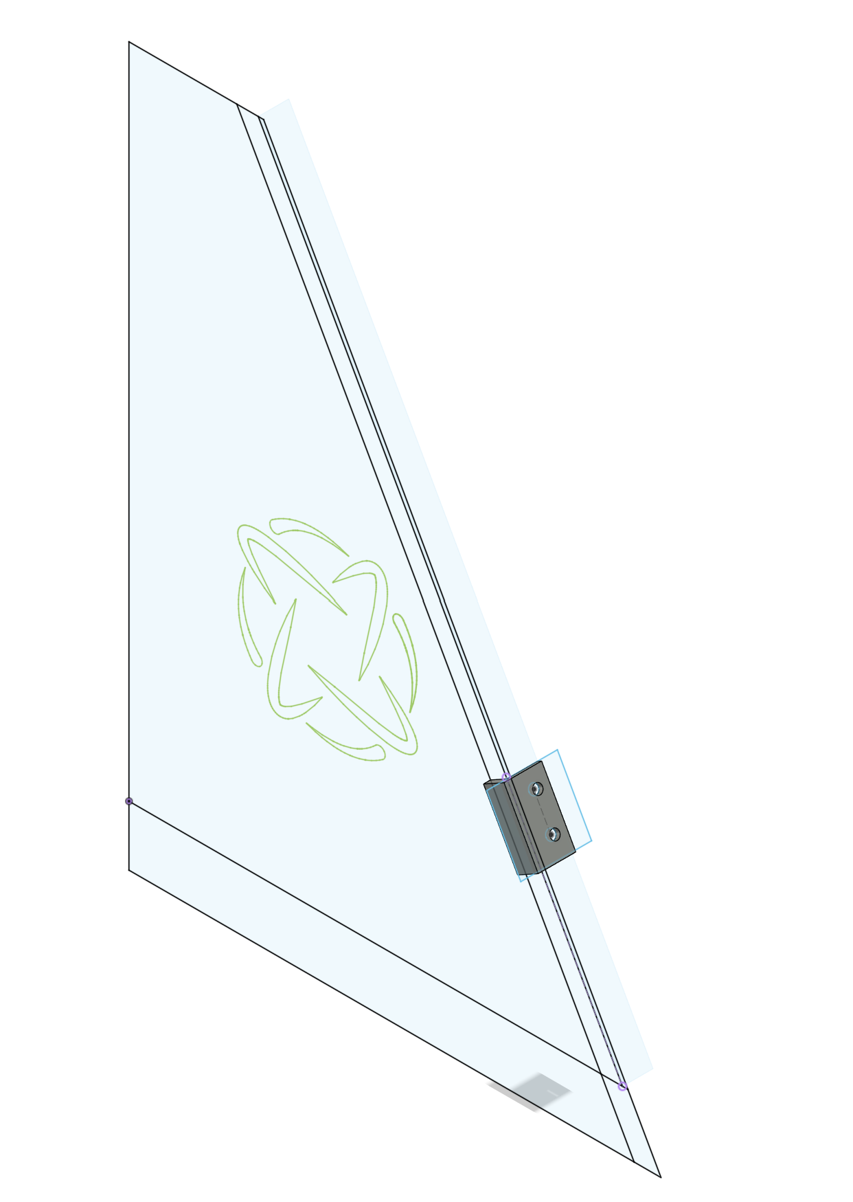 Screenshot of vanity plate in CAD software